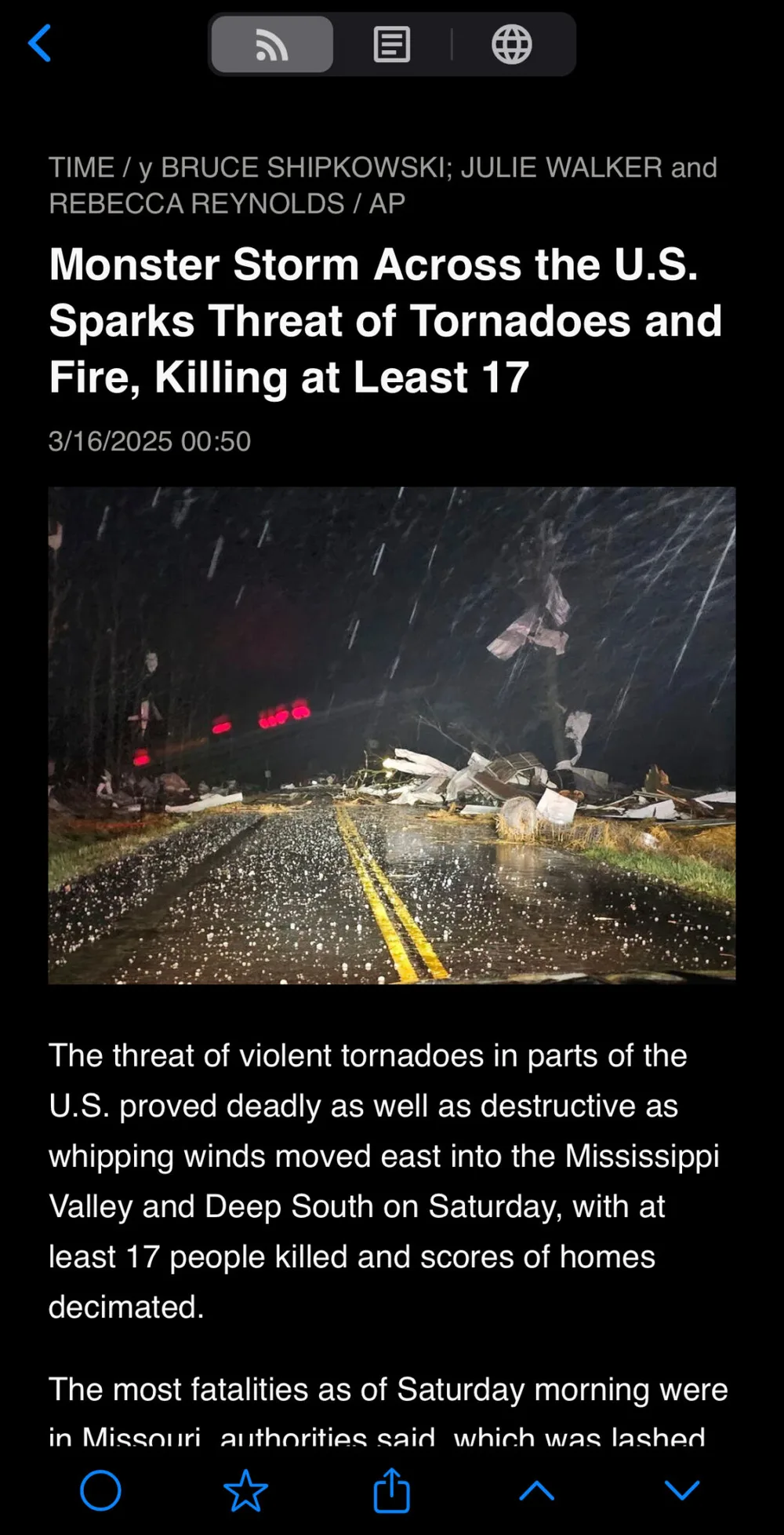 手機版 Fluent Reader Lite 文章瀏覽頁面